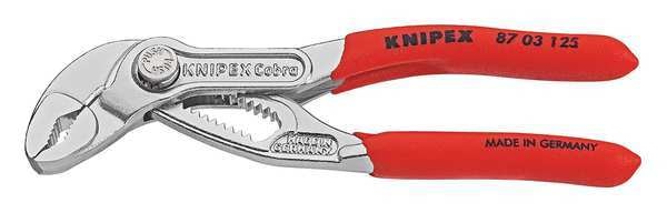 5 in V-Jaw Tongue and Groove Plier Serrated, Plastic Grip