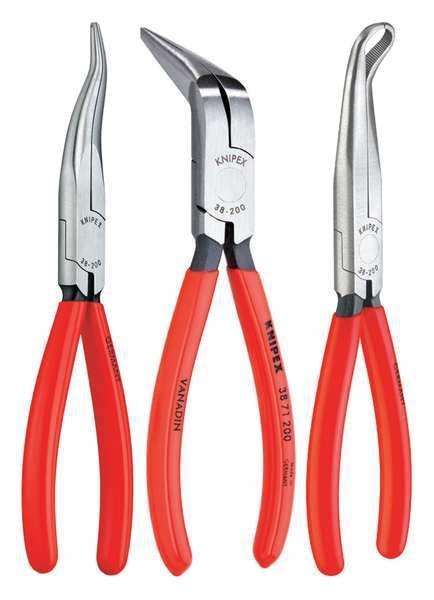 3 Piece Long Nose Plier Set Dipped Handle