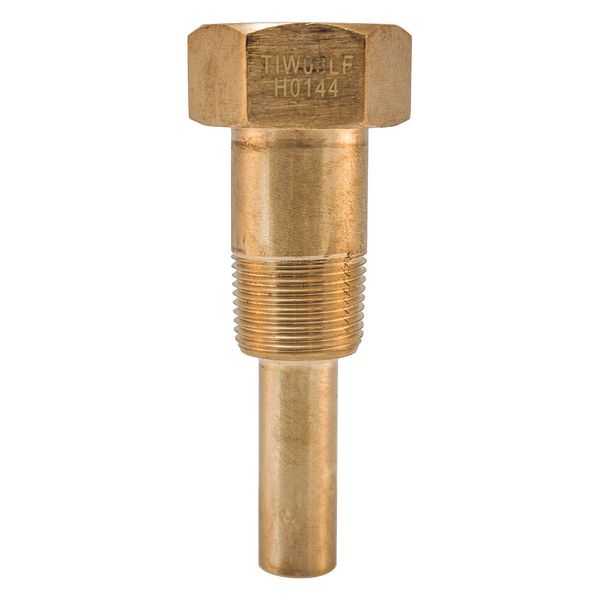 Industrial Thermowell, 3.5in. Stem, Brass