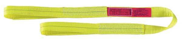Web Sling, Flat Eye and Eye, 8 ft L, 3 in W, Polyester, Yellow