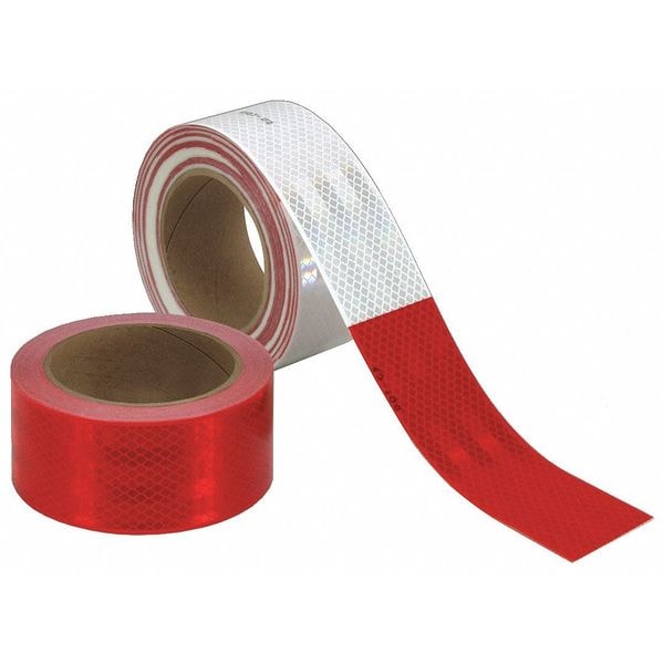 Reflective Tape, Red/White, 53 ft. L