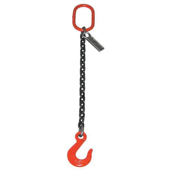 Chain Sling, Sngl Leg, 4300 lb, 9/32In, 12ft