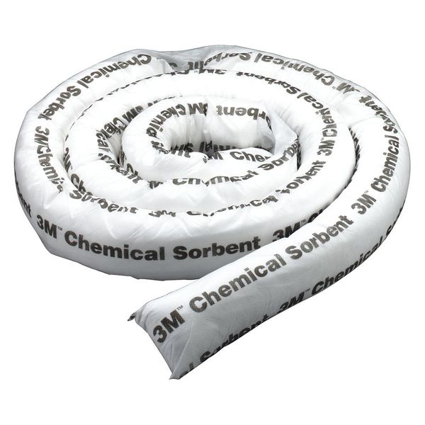 Absorbent Boom, Chemical, 12 ft. L, PK4
