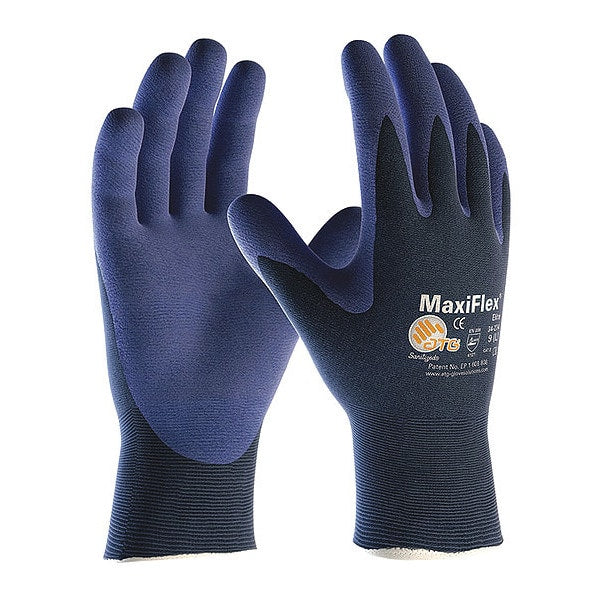 Foam Nitrile Coated Gloves, Palm Coverage, Blue, XL, PR