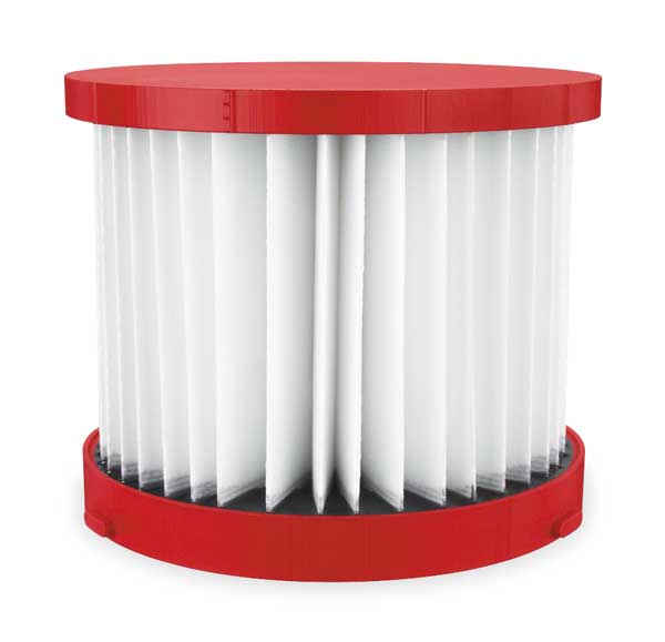 Cartridge Filter, Fits Milwaukee 0880-20 Vacuum Models, HEPA, Wet/Dry