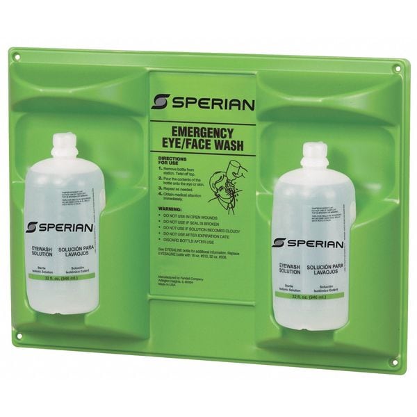 Single Use Eyewash Station, 2 (32 oz) Bottles, Includes Mounting Hardware