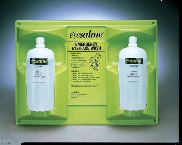 Single Use Eyewash Station, 2 (32 oz) Bottles, Includes Mounting Hardware