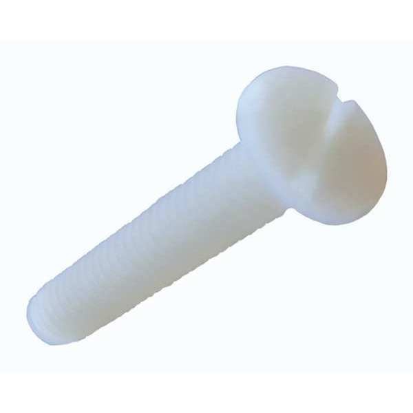 #10-32 x 1 in Phillips Pan Machine Screw, Plain Polycarbonate, 5 PK