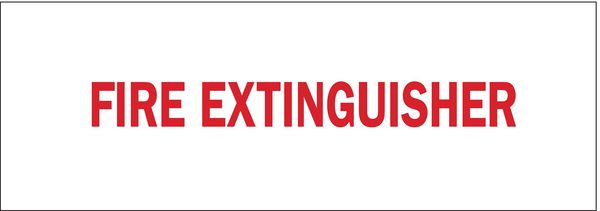 Fire Extinguisher Sign, 3 1/2 in Height, 10 in Width, Polyester, Rectangle, English