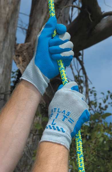 Natural Rubber Latex Coated Gloves, Palm Coverage, Black/Gray, S, PR