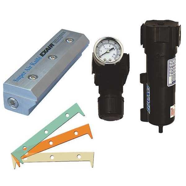 Air Knife Kit, 1/4 In NPT, 12 In L, Al