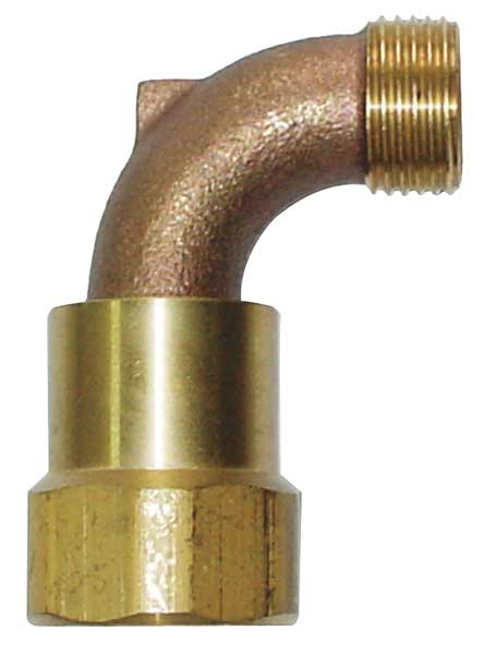 Hose Swivel, 3/4 In MHT x 1 In FPT, Brass