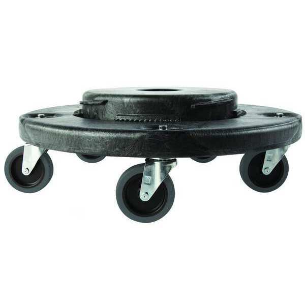 Quiet Container Dolly for BRUTE 20-55 gal Containers 250 lb Load Capacity, 5 Swivel Casters, Black