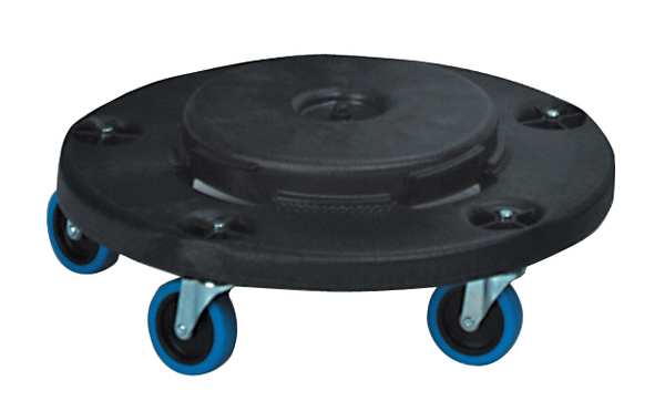 Quiet Container Dolly for BRUTE 20-55 gal Containers 250 lb Load Capacity, 5 Swivel Casters, Black