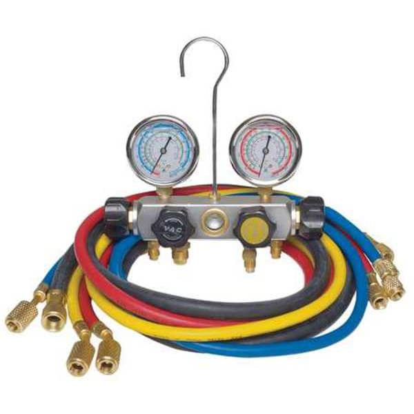 Manifold Gauge Set, 4 Valve, 4 Hoses