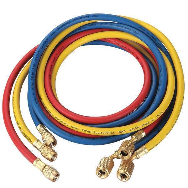Manifold Hose Set, 72 In, Red, Yellow, Blue