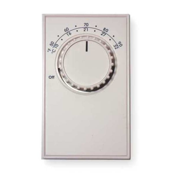 Line Volt Mechanical Tstat, Open on Rise, Vertical, DPST