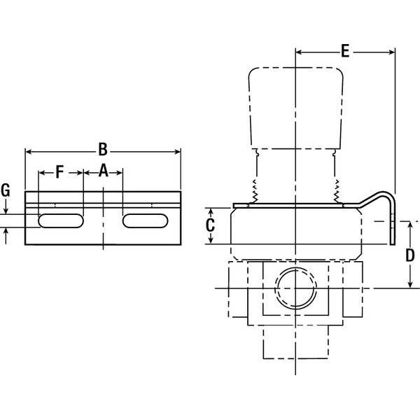 L Mounting Bracket, With Panel Nut
