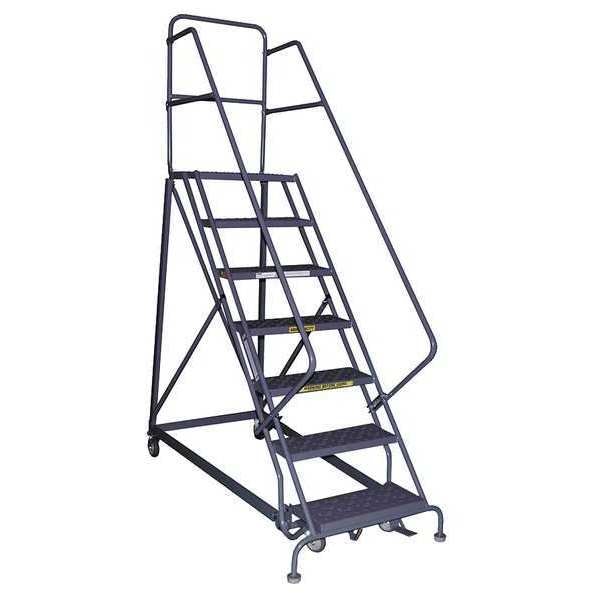 96 in H Steel Rolling Ladder, 6 Steps