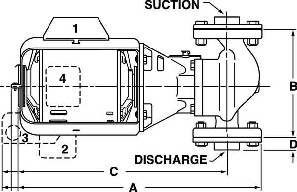 Hydronic Circulating Pump, 1 hp, 115V/230V, 1 Phase, Flange Connection