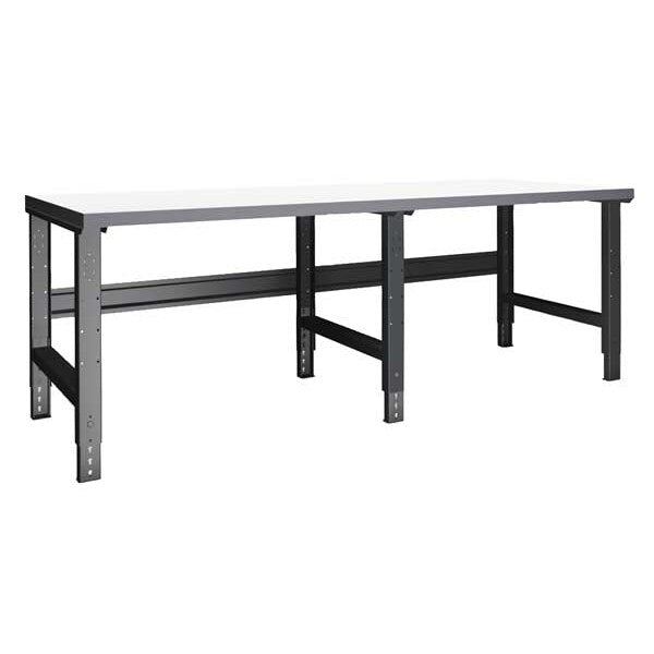 Bolted Plastic Top Work Bench with Adjustable Legs, Laminate, 96