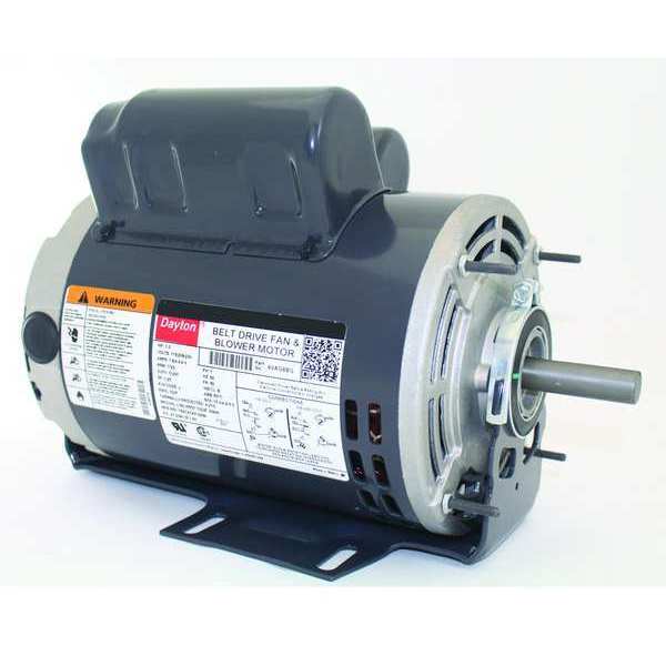 Capacitor-Start/Run Belt Drive Motor, 1 HP, 56 Frame, 115/208-230V AC Voltage, 1,725 Nameplate RPM