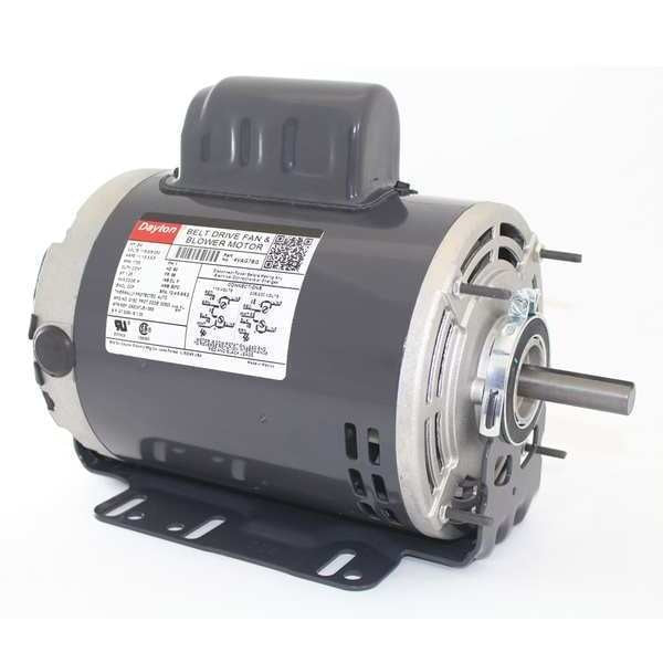 Capacitor-Start Belt Drive Motor, 3/4 HP, 56 Frame, 115/208-230V AC Voltage, 1,725 Nameplate RPM