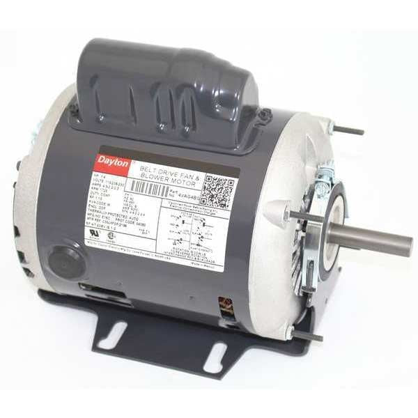 Capacitor-Start Belt Drive Motor, 1/4 HP, 48Y Frame, 115/208-230V AC Voltage, 1,725 Nameplate RPM