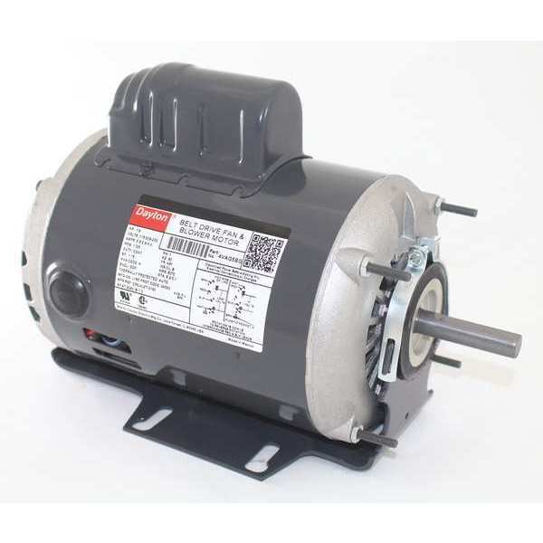 Capacitor-Start Belt Drive Motor, 1/3 HP, 48Y Frame, 115/208-230V AC Voltage, 1,725 Nameplate RPM
