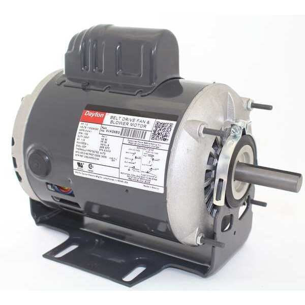 Capacitor-Start Belt Drive Motor, 1/2 HP, 56 Frame, 115/208-230V AC Voltage, 1,725 Nameplate RPM
