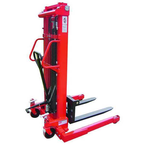 Adj Base Hydraulic Stacker, Load Cap. 2000 lb.