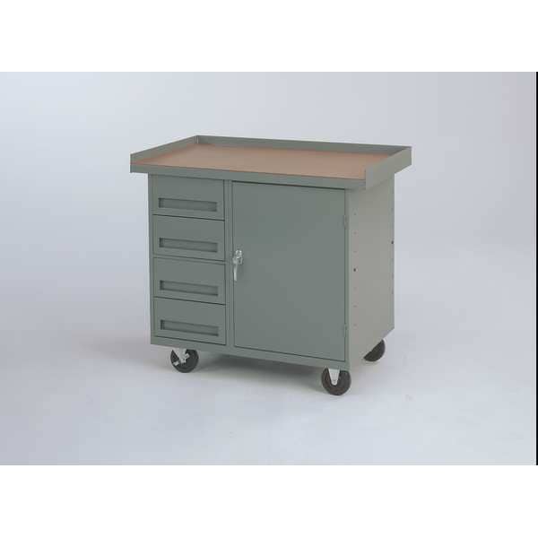 Mobile Workbench Shelf, 3/4x15x23 In, Gry