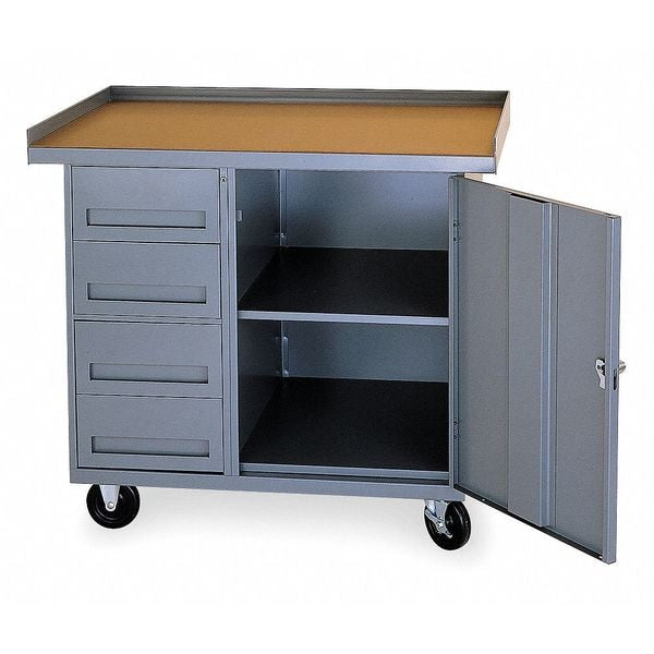 Mobile Workbench Shelf, 3/4x15x23 In, Gry