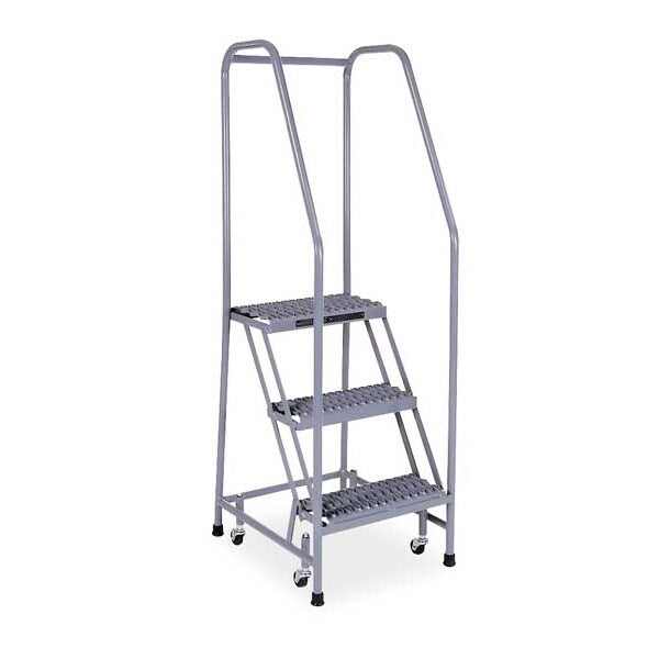 60 in H Steel Rolling Ladder, 3 Steps
