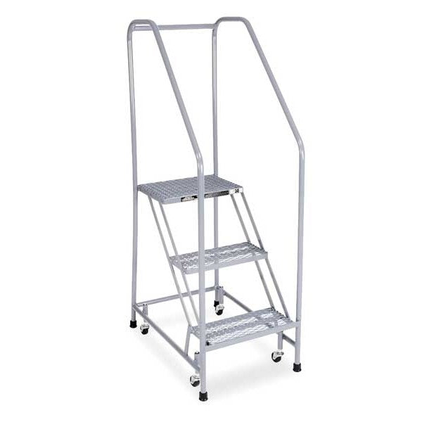 60 in H Steel Rolling Ladder, 3 Steps