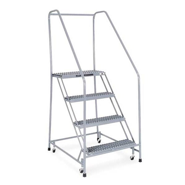 70 in H Steel Rolling Ladder, 4 Steps