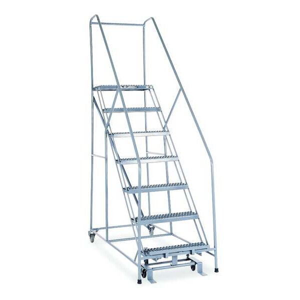 100 in H Steel Rolling Ladder, 7 Steps
