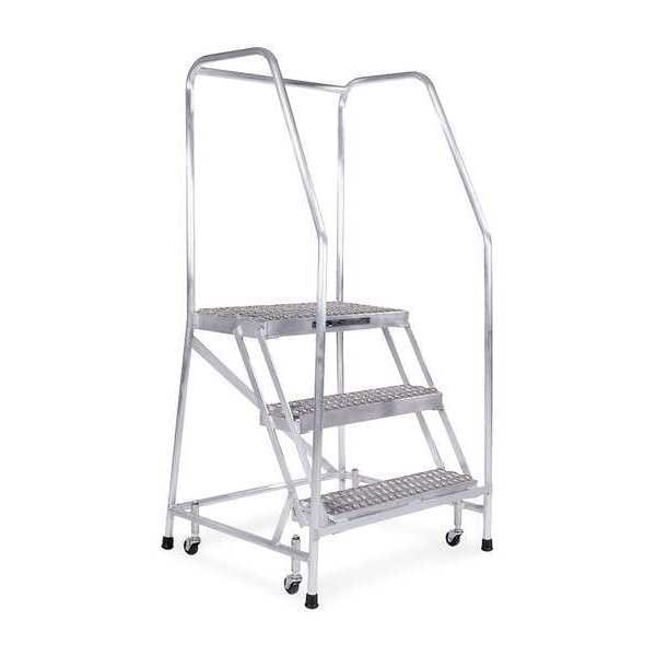 60 in H Aluminum Rolling Ladder, 3 Steps
