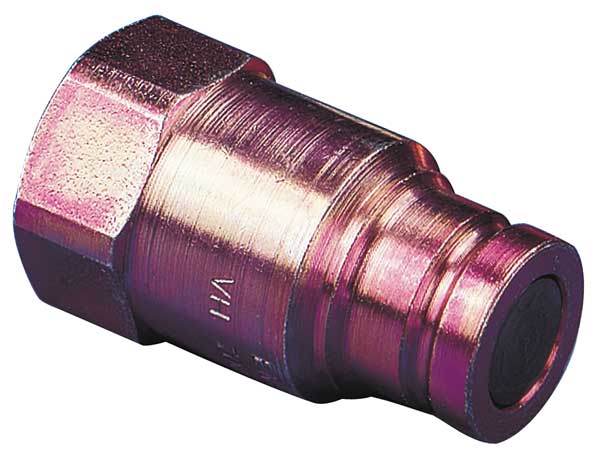 Hydraulic Quick Connect Hose Coupling, Steel Body, Push-to-Connect Lock, 3/8