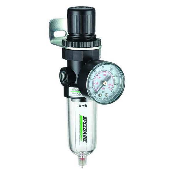 Filter Regulator, 1/4 in NPT, 14 cfm, 5 micron, 5 psi to 125 psi, 150 psi Max Op Pressure