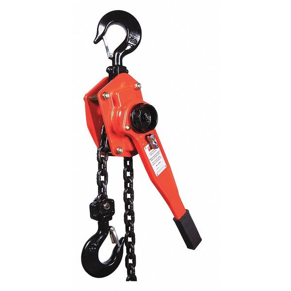 Lever Chain Hoist, 6,000 lb Load Capacity, 20 ft Hoist Lift, 1 29/64 in Hook Opening