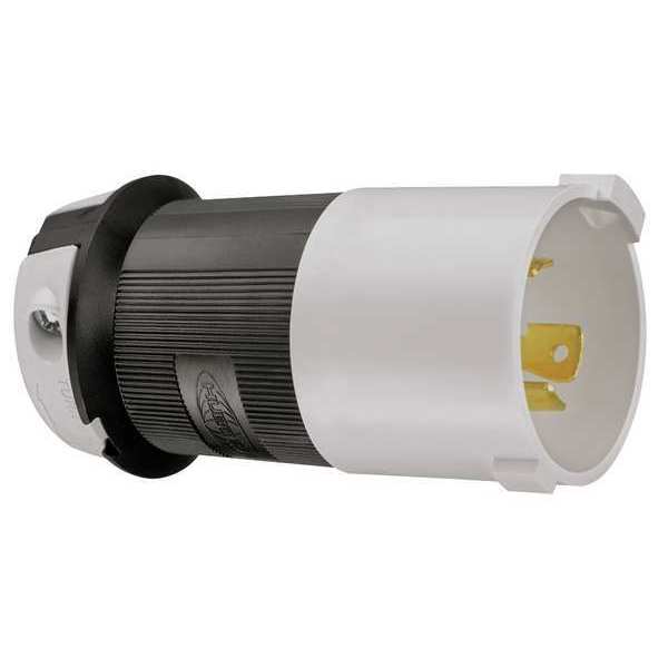 30A Twist-Lock Plug 2P 3W 250VAC L6-30P BK/WT