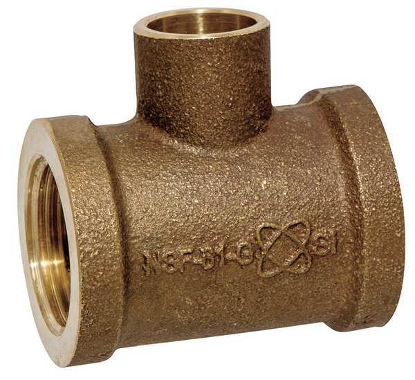 Tee, Low-Lead Cast Bronze, FNPT x FNPT x C