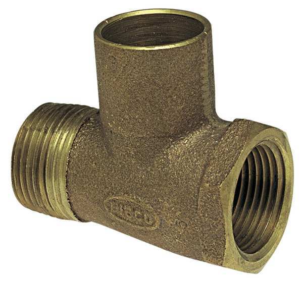 Tee, Low-Lead Cast Bronze, FNPT x MNPT x C