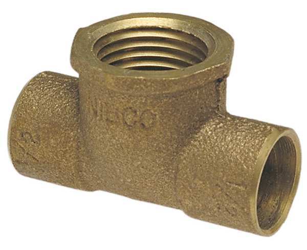 Tee, Low-Lead Cast Bronze, C x C x FNPT