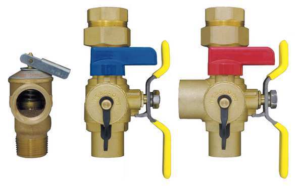 Tankless Water Heater Valve, 1 In., Brass