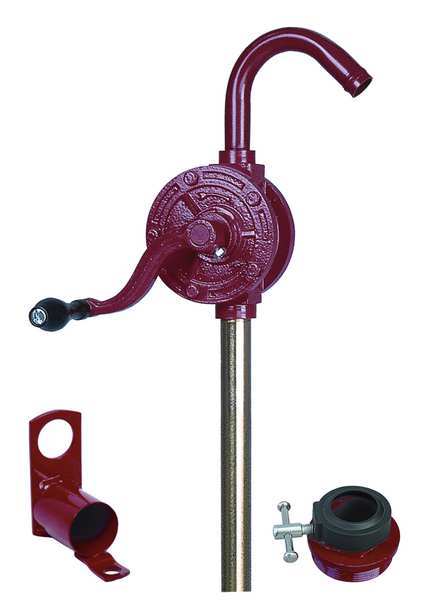 Hand Drum Pump, Rotary, Cast Iron, 1 In OD