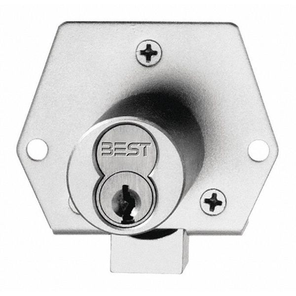 Inverted Cabinet Lock, Satin Brass