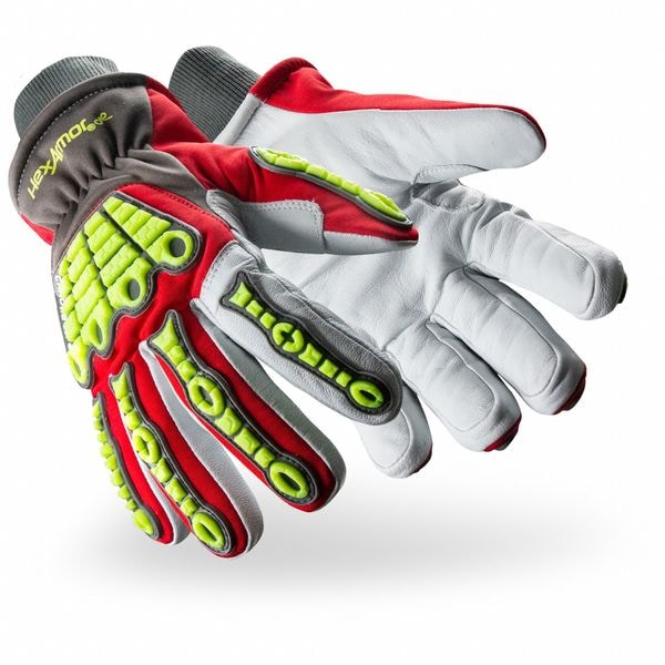 Safety Gloves, Grey/Hi-Vi/Red/White, XL, PR