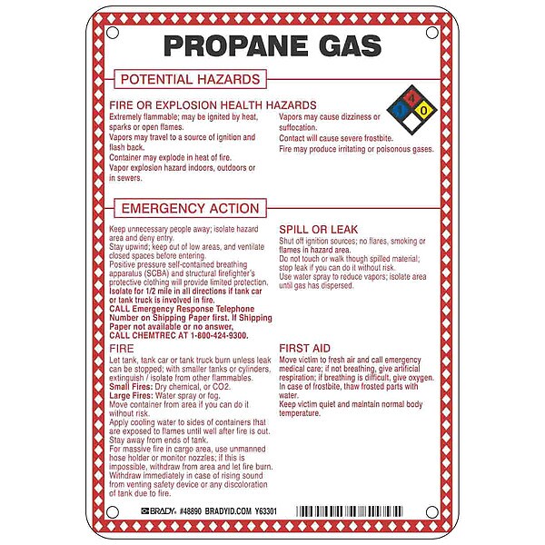 Chemical Sign, 10 in Height, 7 in Width, Rectangle
